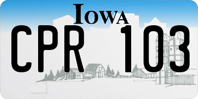 IA license plate CPR103