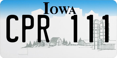IA license plate CPR111
