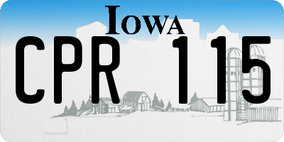 IA license plate CPR115