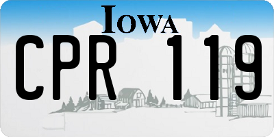 IA license plate CPR119