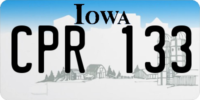 IA license plate CPR133