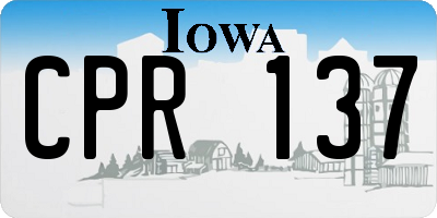 IA license plate CPR137