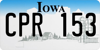 IA license plate CPR153
