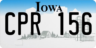 IA license plate CPR156