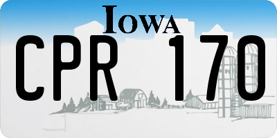 IA license plate CPR170