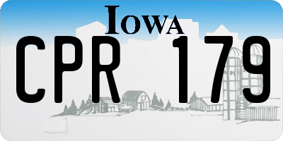IA license plate CPR179