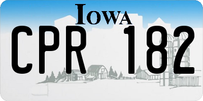 IA license plate CPR182