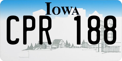 IA license plate CPR188
