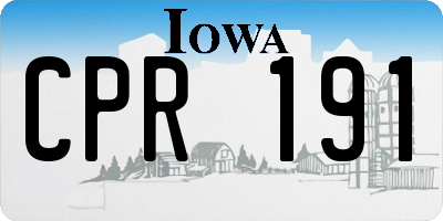 IA license plate CPR191