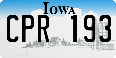 IA license plate CPR193