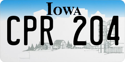 IA license plate CPR204