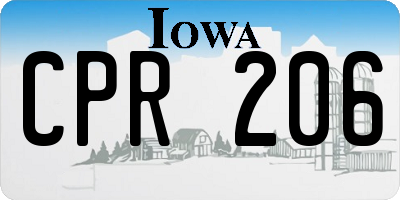 IA license plate CPR206