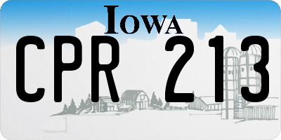 IA license plate CPR213