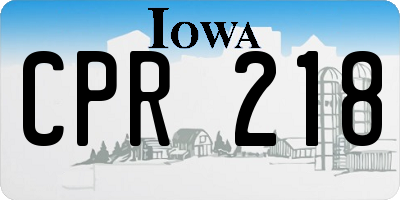 IA license plate CPR218