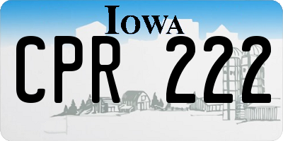 IA license plate CPR222