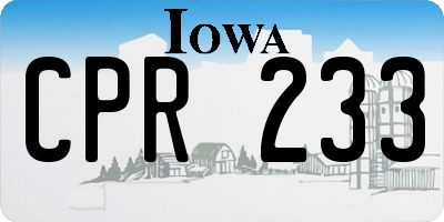 IA license plate CPR233