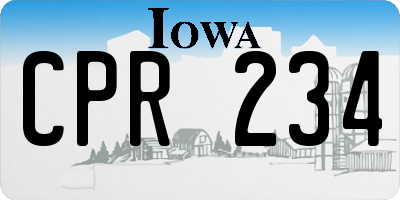 IA license plate CPR234
