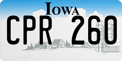 IA license plate CPR260