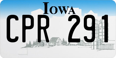 IA license plate CPR291