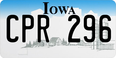 IA license plate CPR296
