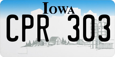 IA license plate CPR303