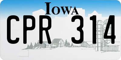 IA license plate CPR314