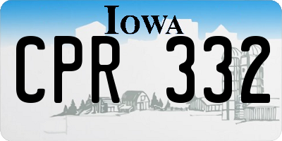 IA license plate CPR332