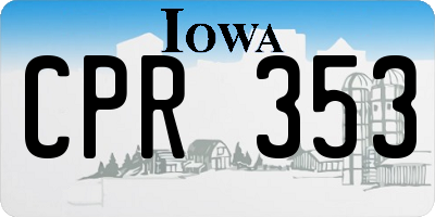 IA license plate CPR353