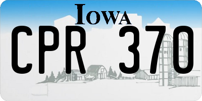 IA license plate CPR370