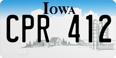 IA license plate CPR412