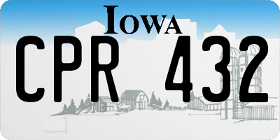 IA license plate CPR432