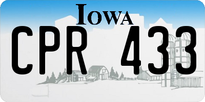 IA license plate CPR433