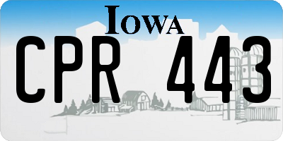 IA license plate CPR443