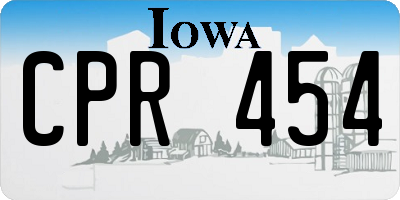 IA license plate CPR454