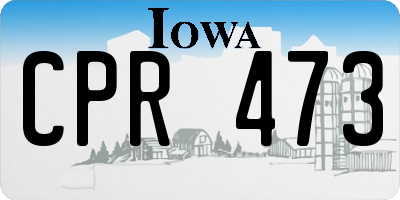 IA license plate CPR473