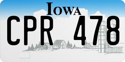 IA license plate CPR478