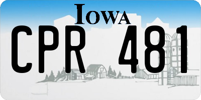 IA license plate CPR481