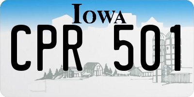 IA license plate CPR501