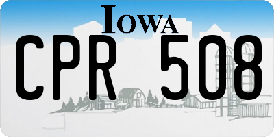 IA license plate CPR508
