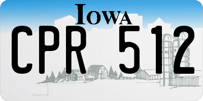 IA license plate CPR512