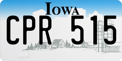 IA license plate CPR515