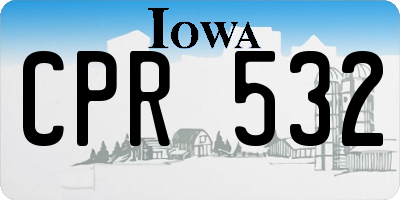 IA license plate CPR532