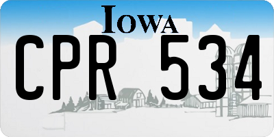 IA license plate CPR534