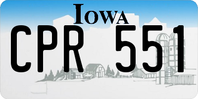 IA license plate CPR551