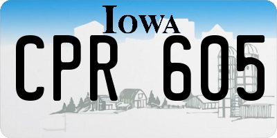 IA license plate CPR605