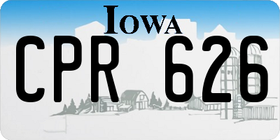IA license plate CPR626
