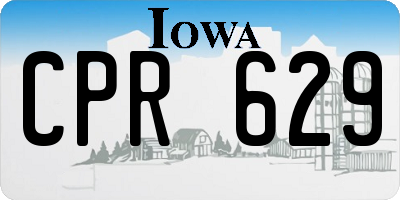 IA license plate CPR629