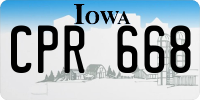 IA license plate CPR668