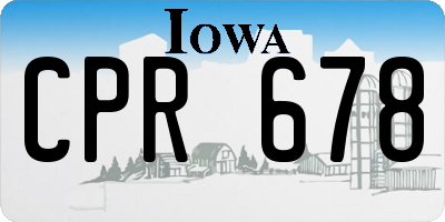 IA license plate CPR678