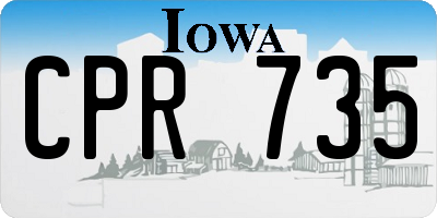 IA license plate CPR735